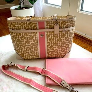 Big brown and pink Coach bag